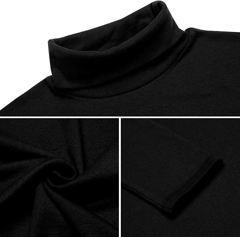Men Slim Fit Lightweight Long Sleeve Pullover Top Turtleneck T-Shirt