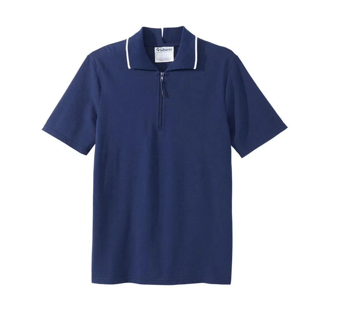 Men's Open Back Polo Shirt No Buttons