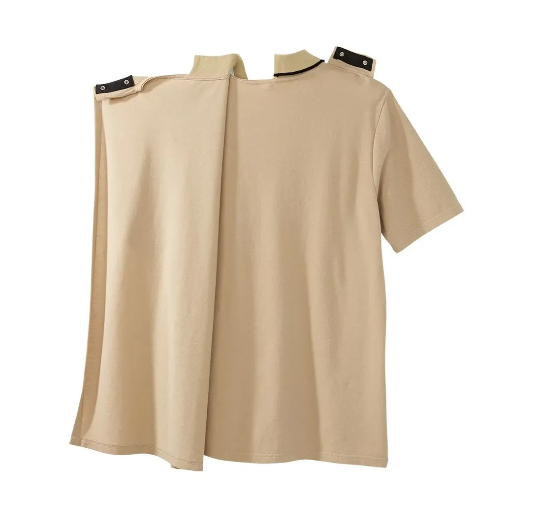 Men's Open Back Polo Shirt No Buttons