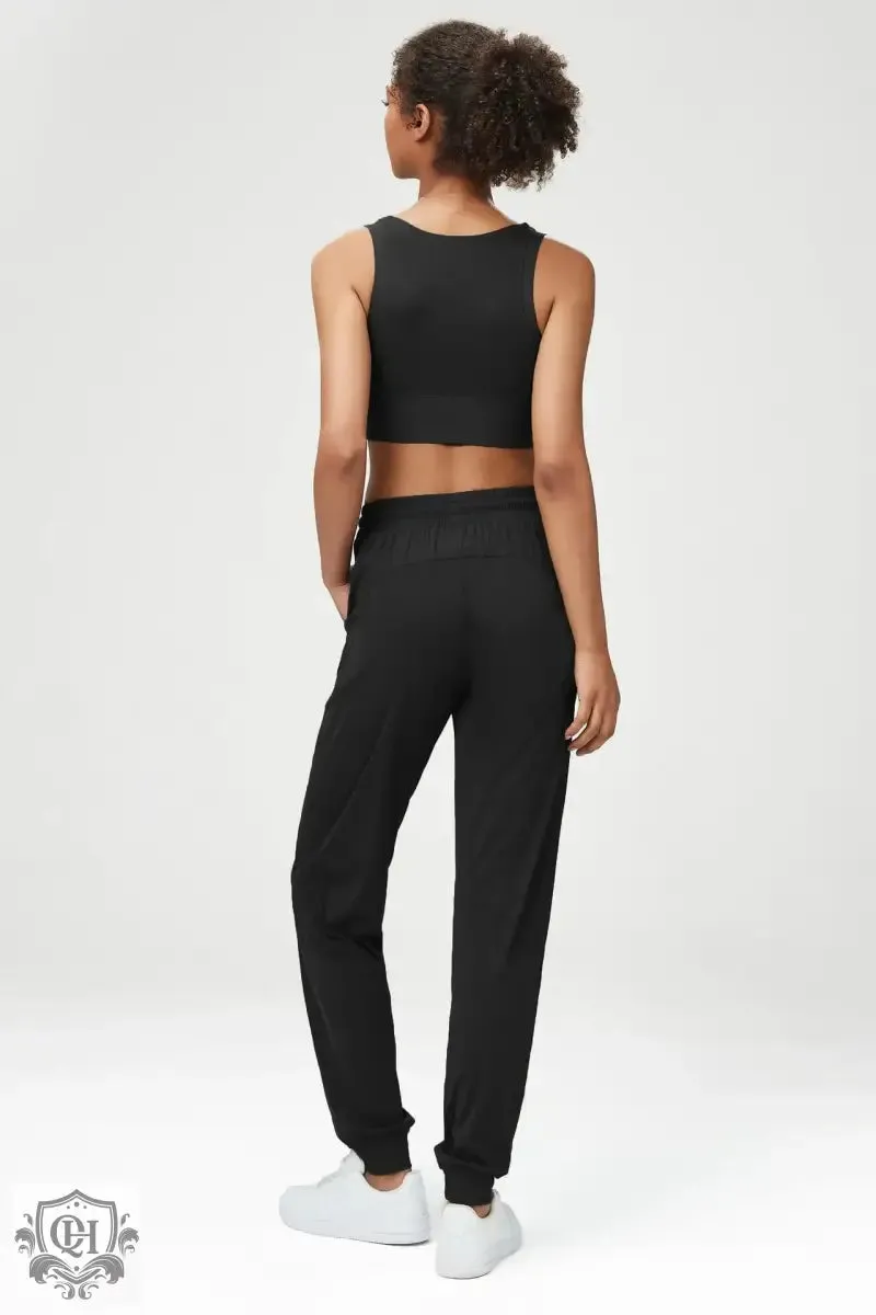 Mid Waist Nylon Sports Pants