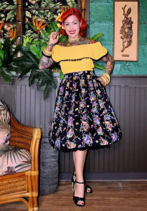 Midnight Fish Deluxe Beverly Gathered Skirt in Black