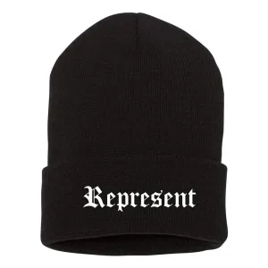 Original Classic Text Cuff Beanie [BLACK X WHITE]