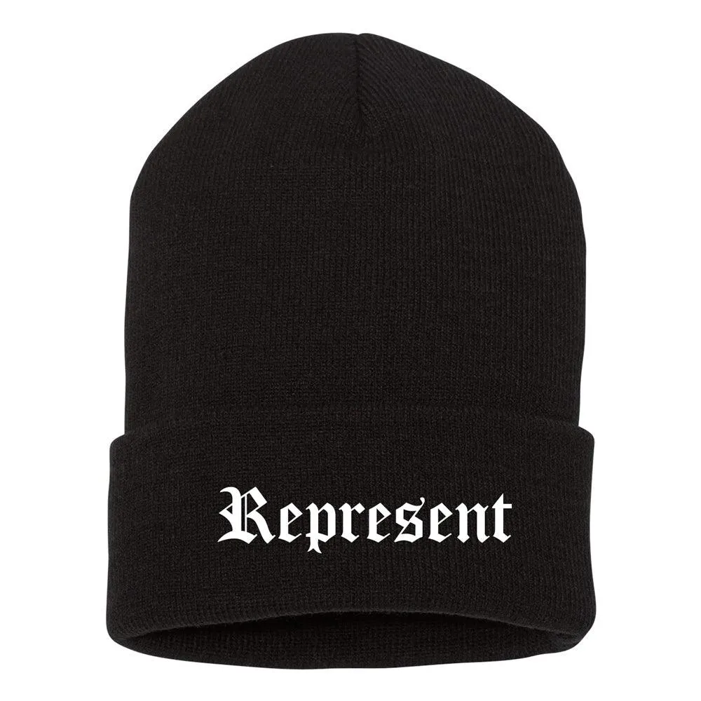 Original Classic Text Cuff Beanie [BLACK X WHITE]