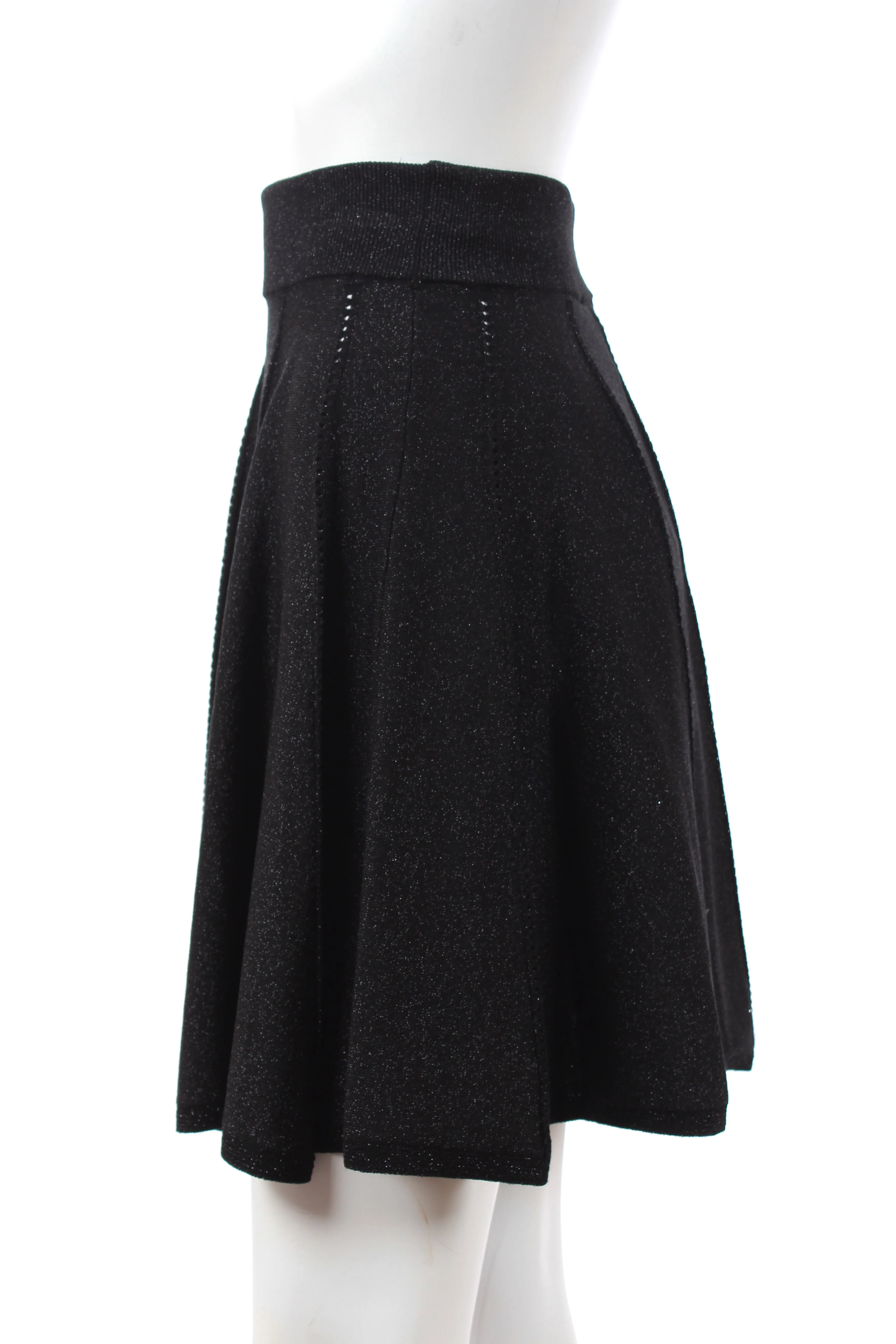 Philipp Plein 'Be My Dream' Lurex-Knit Perforated Mini Skirt