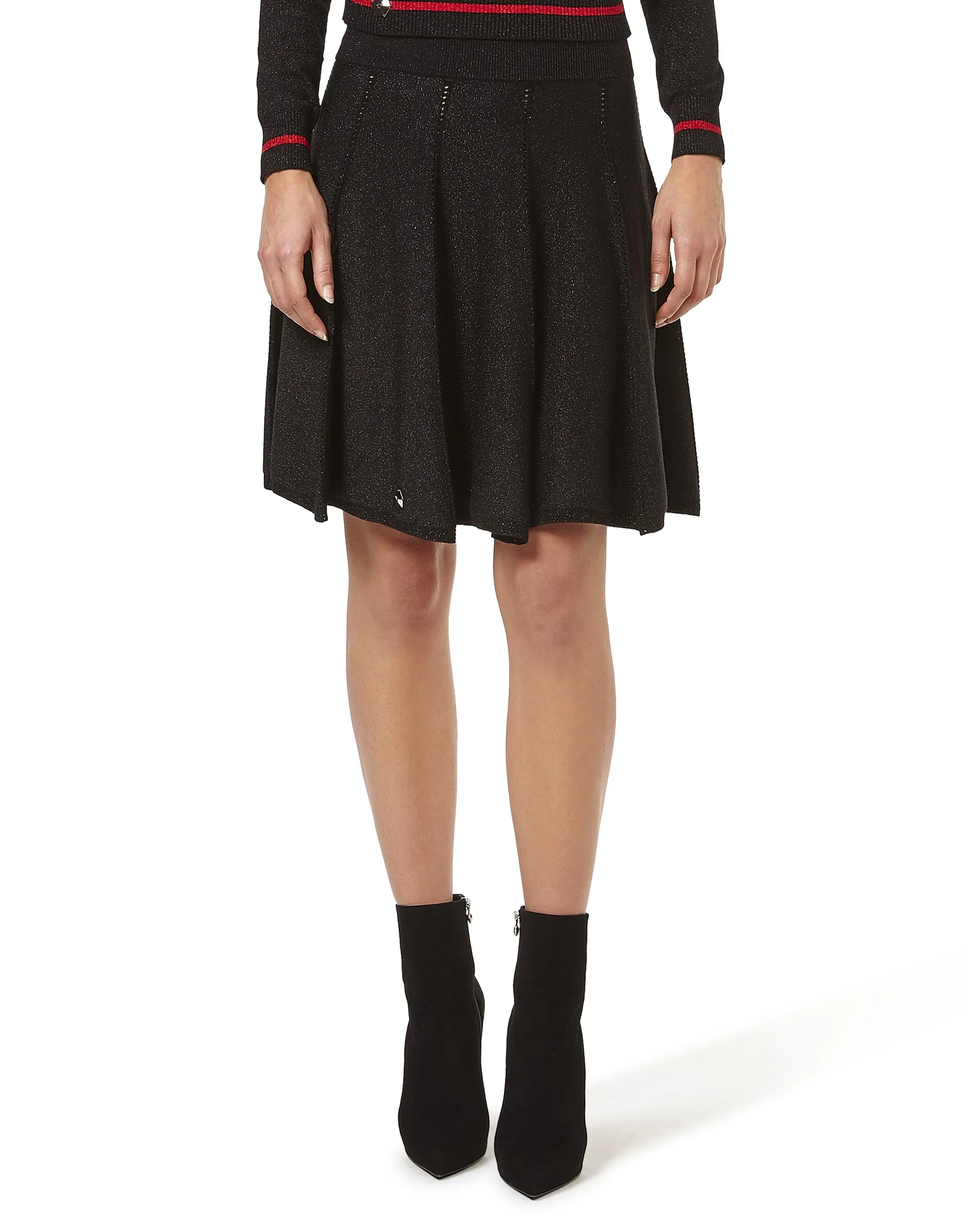 Philipp Plein 'Be My Dream' Lurex-Knit Perforated Mini Skirt