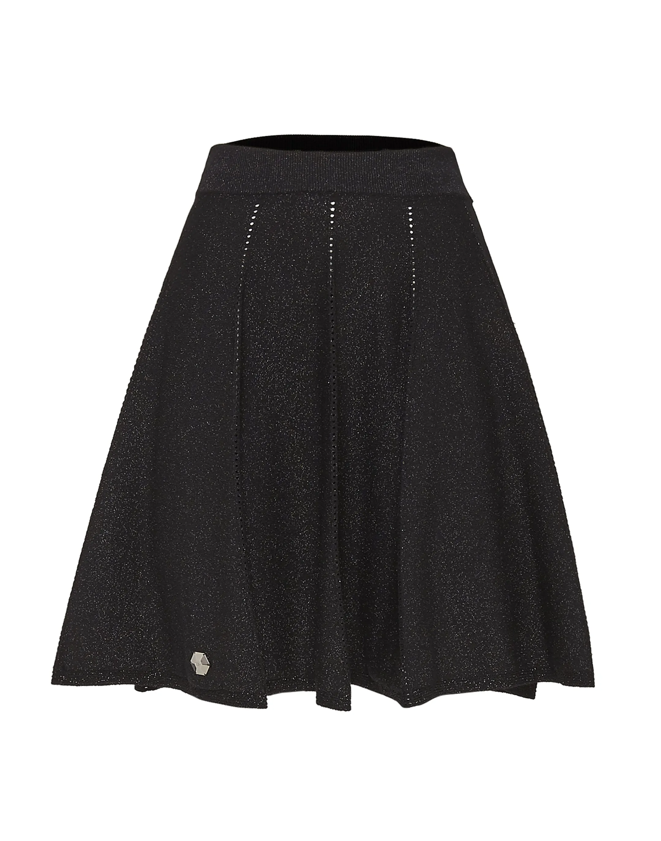 Philipp Plein 'Be My Dream' Lurex-Knit Perforated Mini Skirt