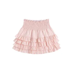 Pink lace ballet girl sweet high waisted puffy cake skirt BY9133