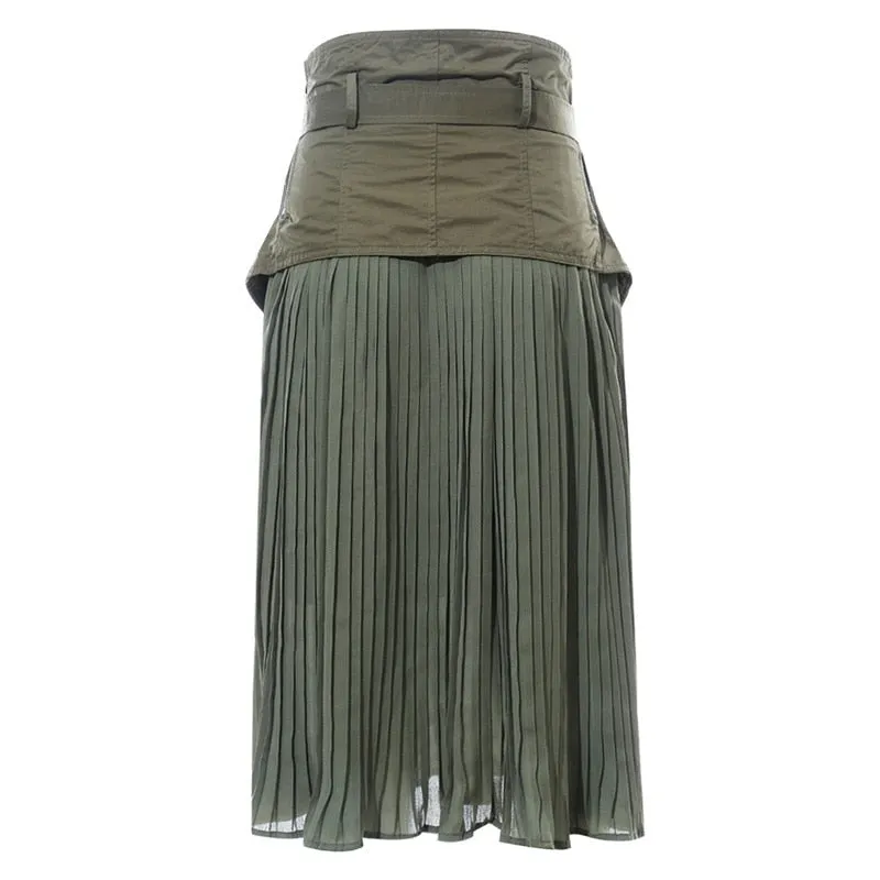 Pleated Solid Color Wild Skirt