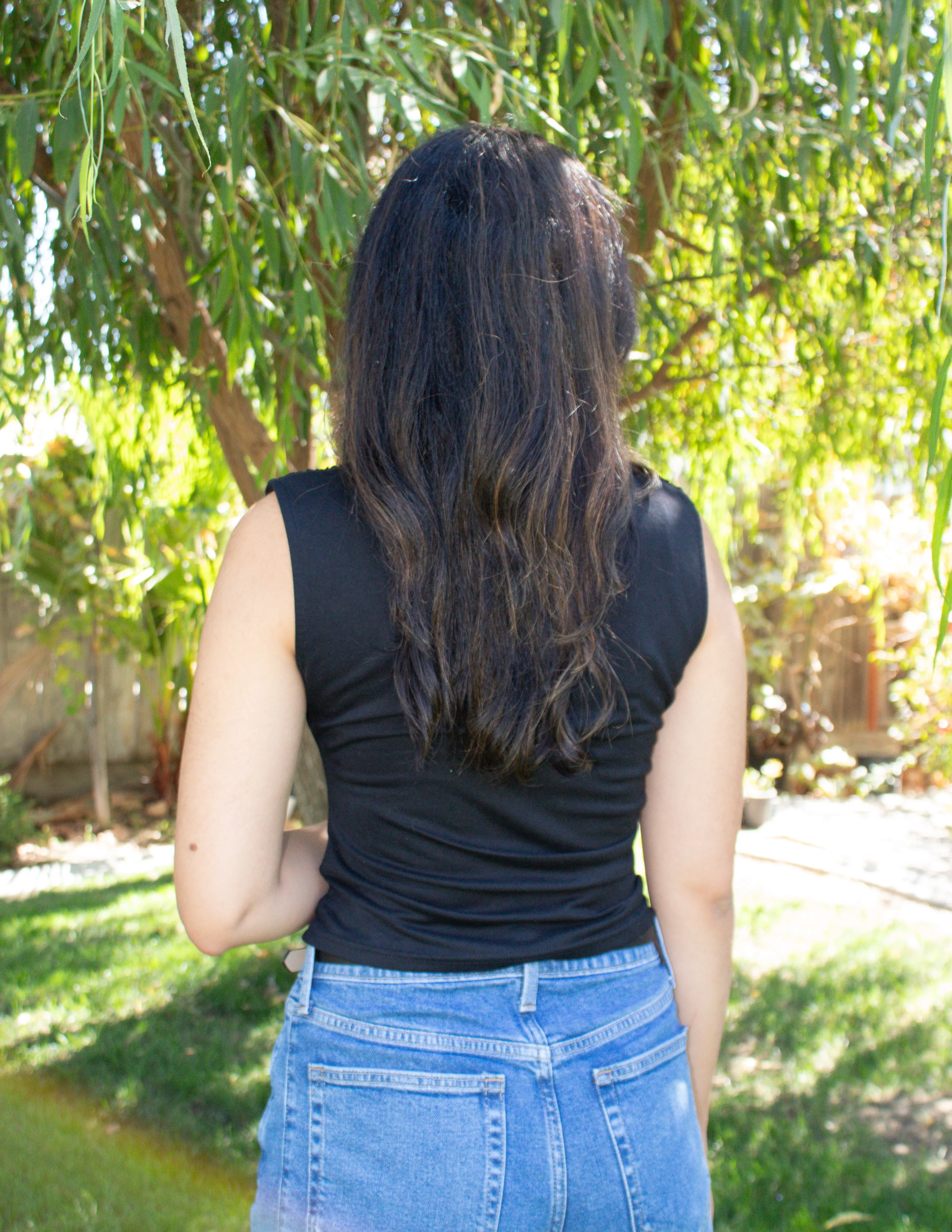 Ruched Black Top