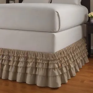 Ruffle Bed Skirt 1Pc Egyptian Cotton 1000TC Taupe