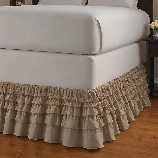 Ruffle Bed Skirt 1Pc Egyptian Cotton 1000TC Taupe