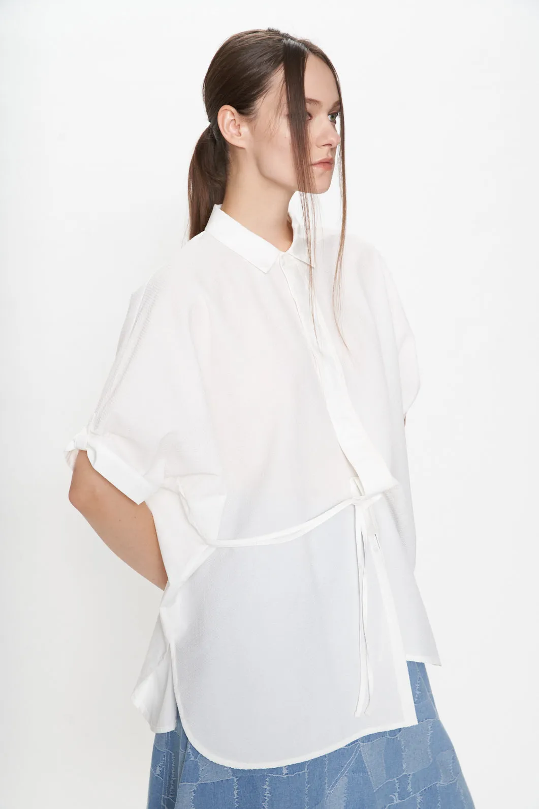 Seersucker Tunic Blouse