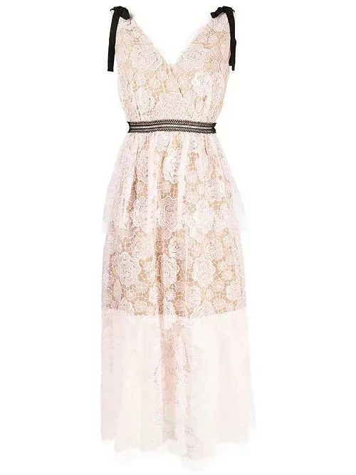 Self-Portrait Rose Lace Midi Dress
