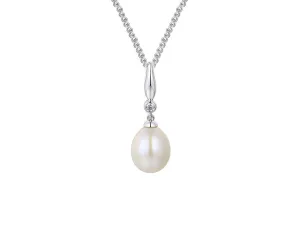 Silver Pearl Drop Necklace