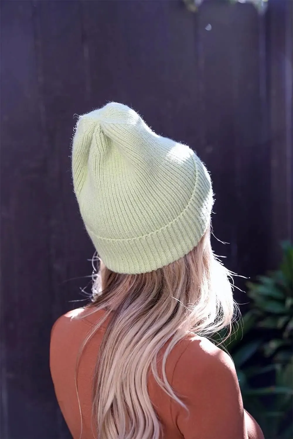 Smiley Face Ribbed Beanie (Mint)