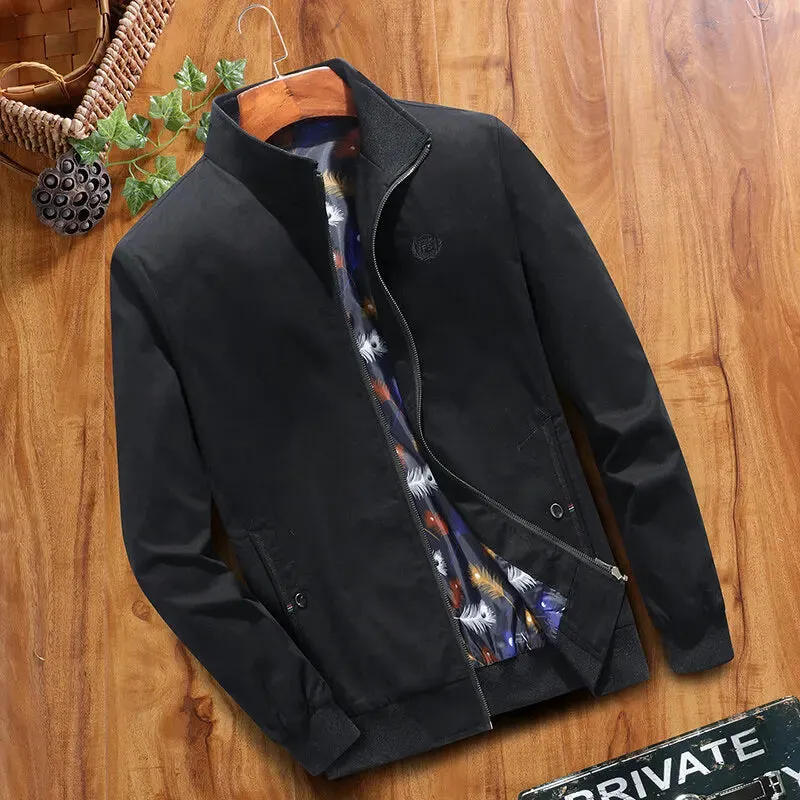 Stand-up Collar Men's Spring Autumn Fashion Men's Bomber Jackets Casual Windbreaker Coats New Outwear Stand Slim Military