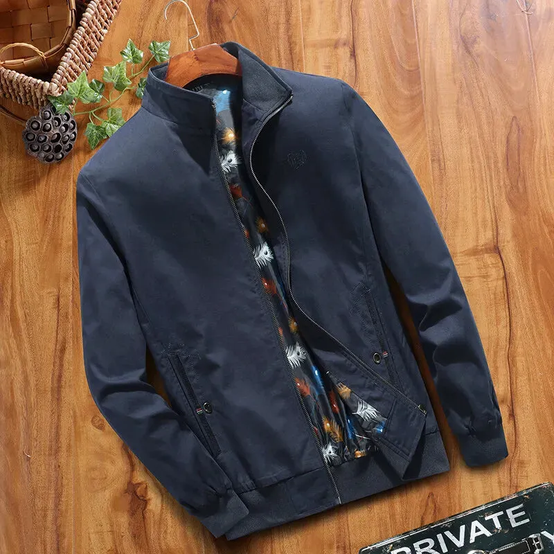 Stand-up Collar Men's Spring Autumn Fashion Men's Bomber Jackets Casual Windbreaker Coats New Outwear Stand Slim Military