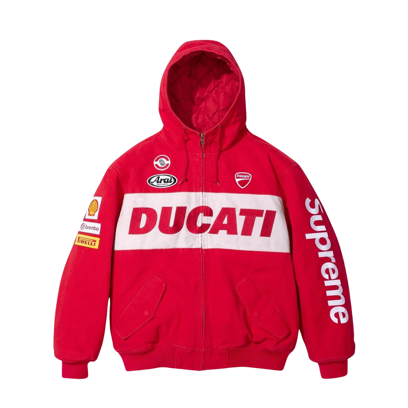 Supreme x Ducati Hooded Racing Jacket 'Red'