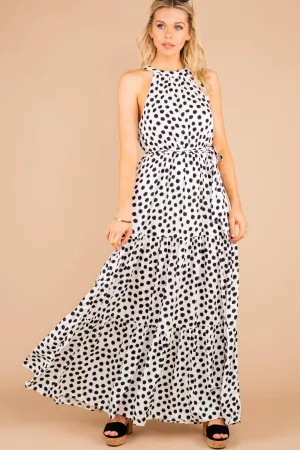 The Best You Can Get Off White Polka Dot Maxi Dress