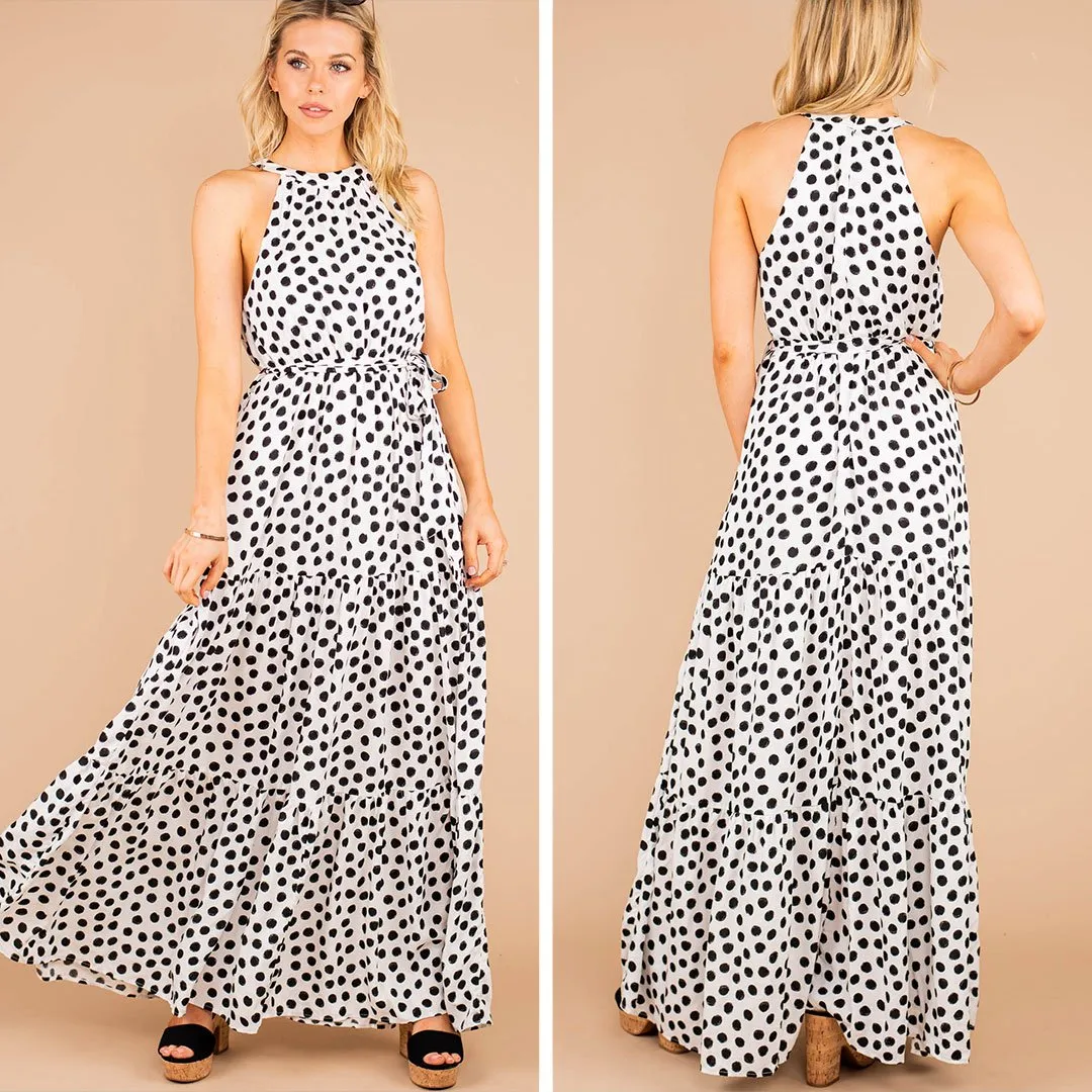 The Best You Can Get Off White Polka Dot Maxi Dress