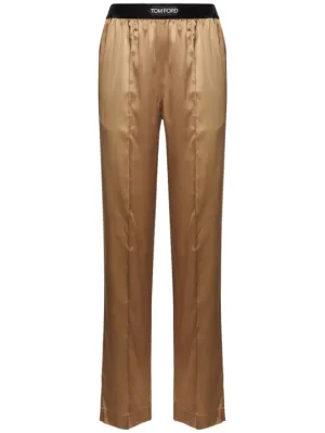 Tom Ford   Stretch silk satin straight pants 