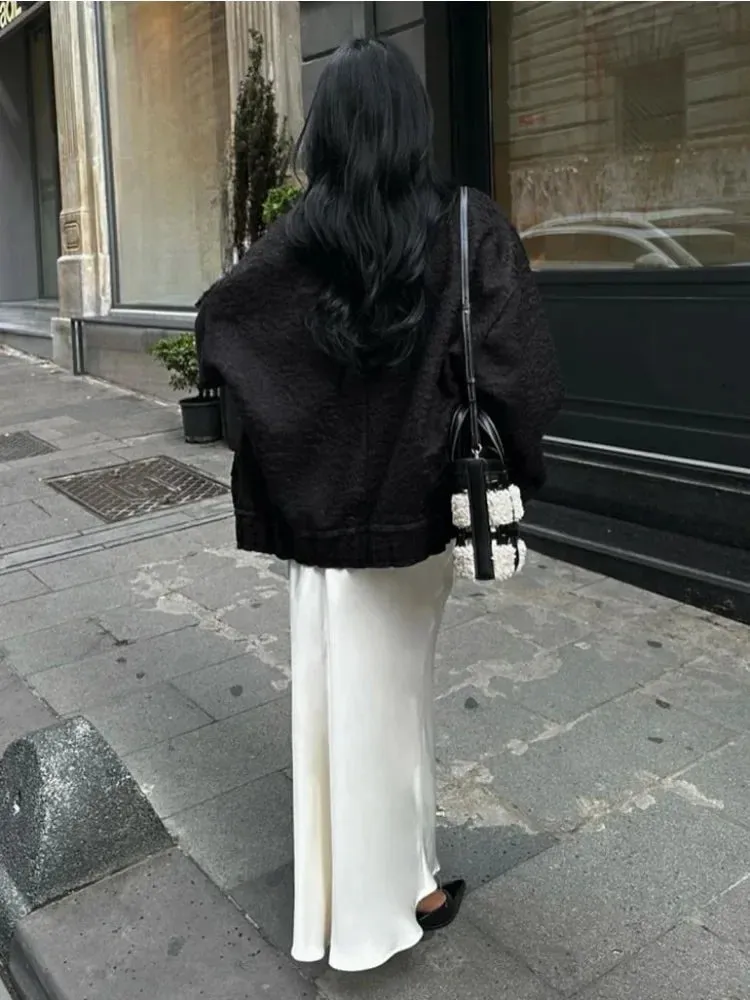 Tossy Satin High Waist Maxi Skirt