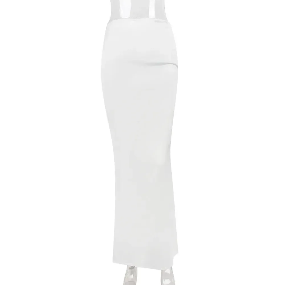Tossy Satin High Waist Maxi Skirt