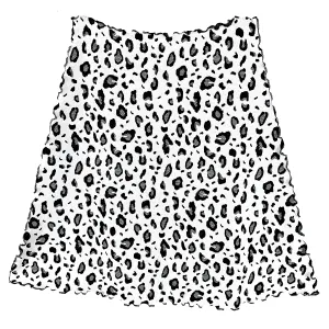 White Onca Jacquard Knit Bias Skirt