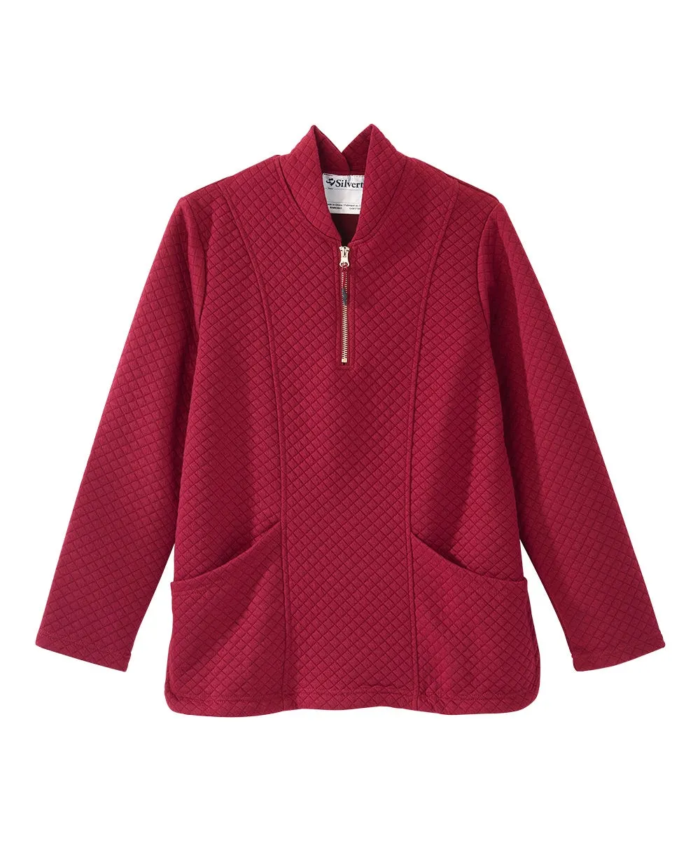 Women's Easy Dressing Open Back Half Zip Track Suit Top - Clearance