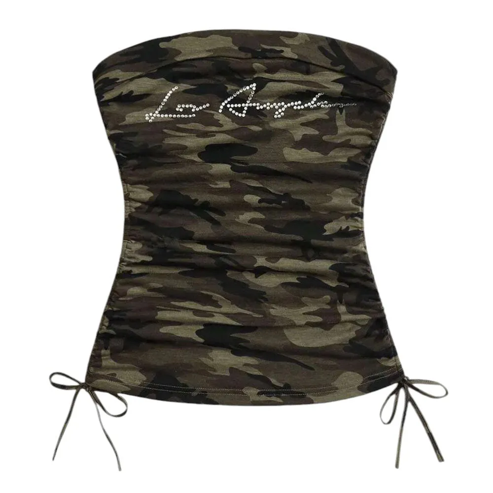 Y2K Camouflage Tube Top