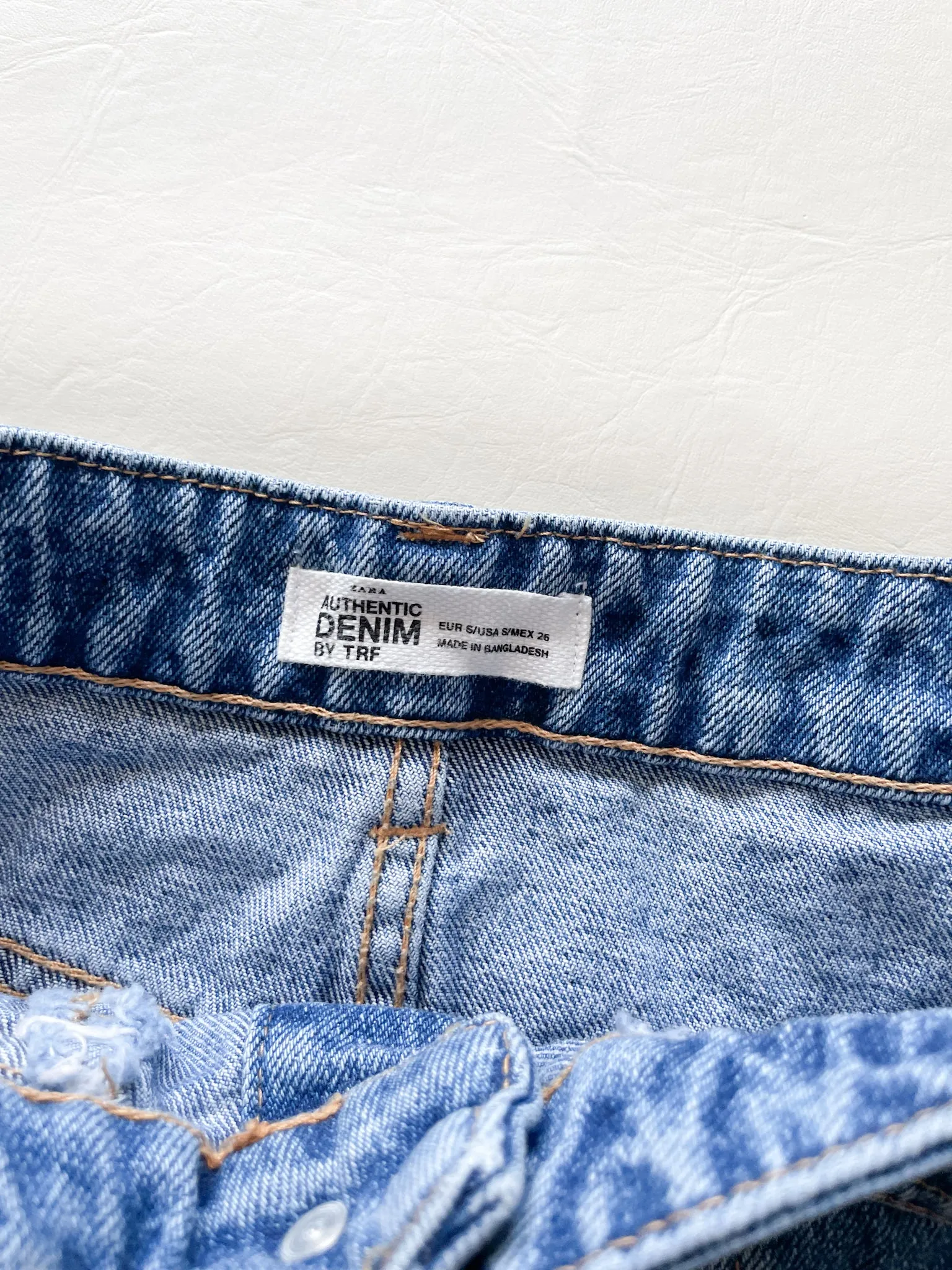 Zara Trafaluc Buttonfront Cutoff 100% Cotton Denim Skirt - Small