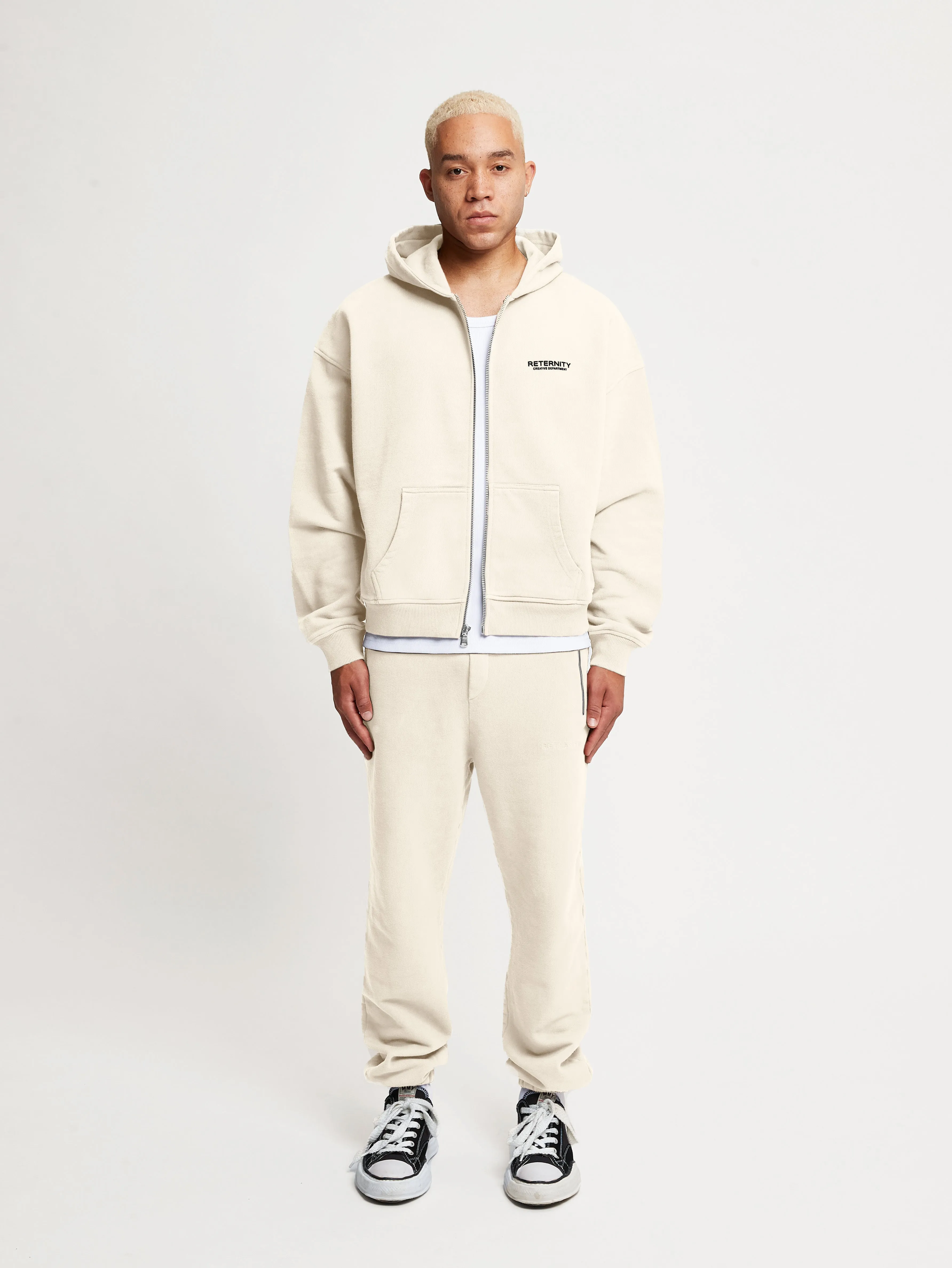 ZIP HOODIE CREATIVE DEPT - CREAM