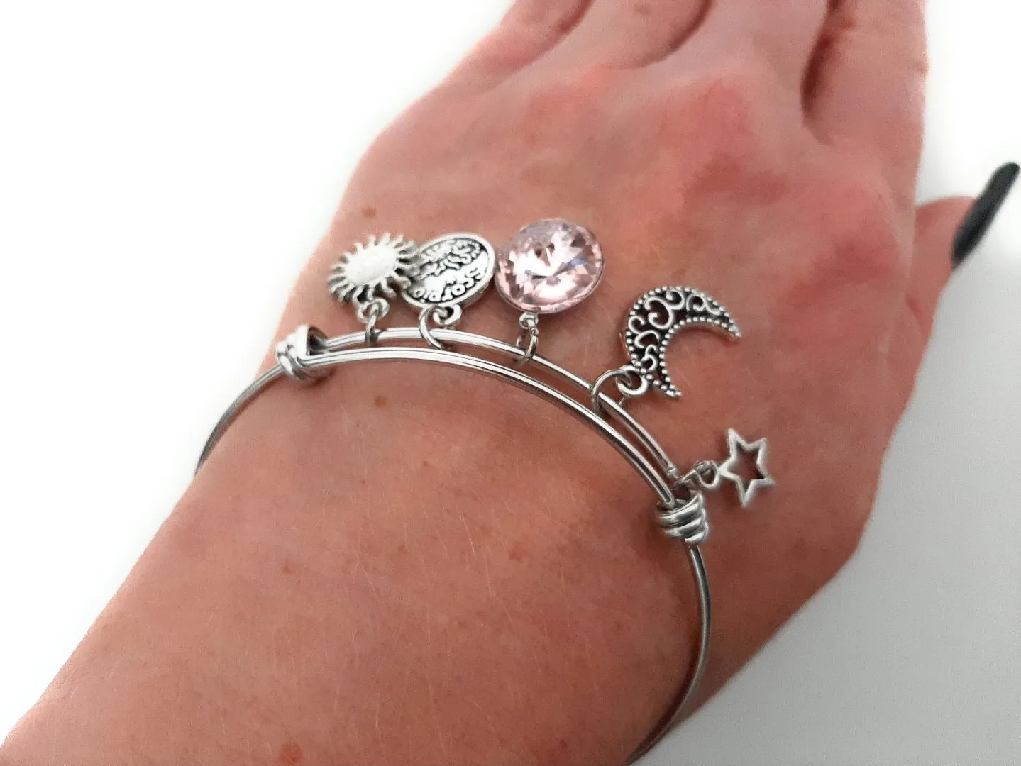 Zodiac Charm Expandable Bracelet - June Gemini (Jun. 1-Jun. 20)