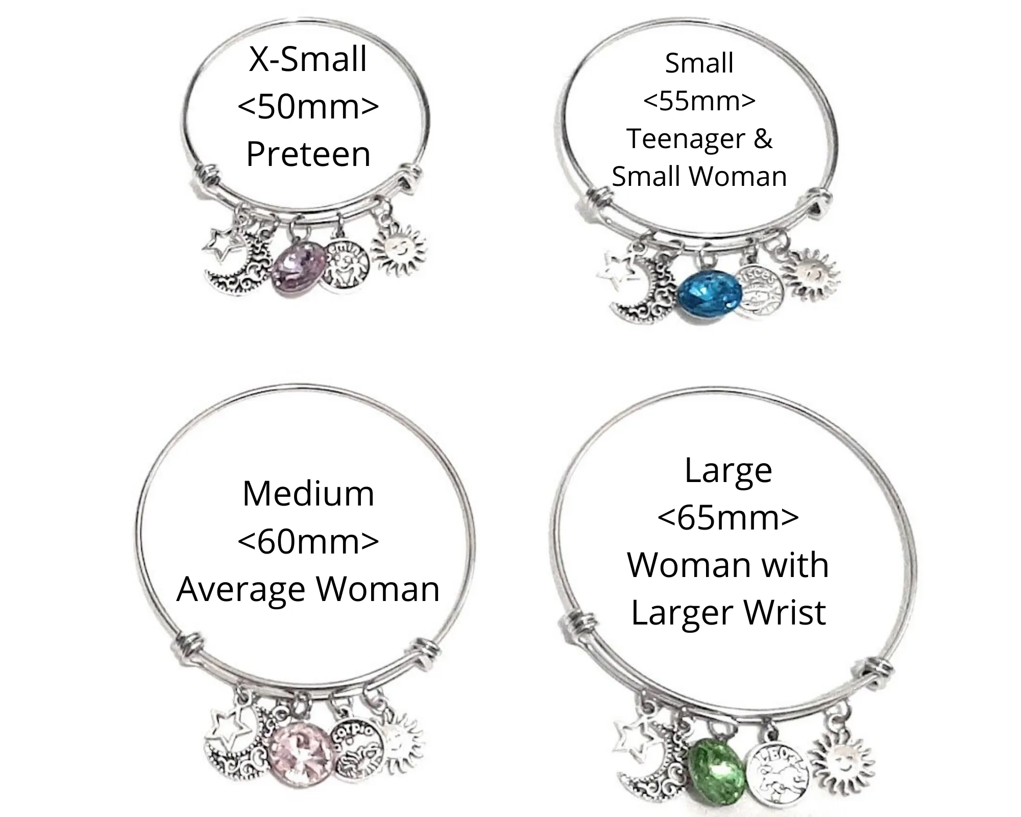Zodiac Charm Expandable Bracelet - June Gemini (Jun. 1-Jun. 20)